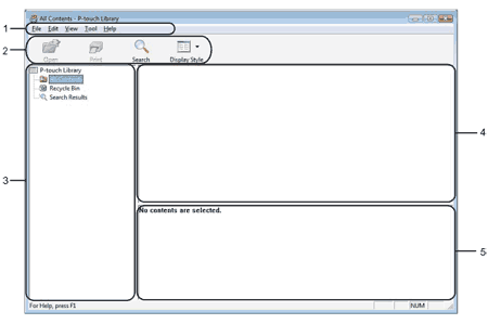 P-touch Library - main window