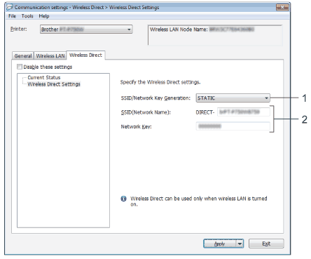 Wireless Direct Settings