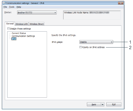 communication settings brother ipv6 windows using priority address select enable disable