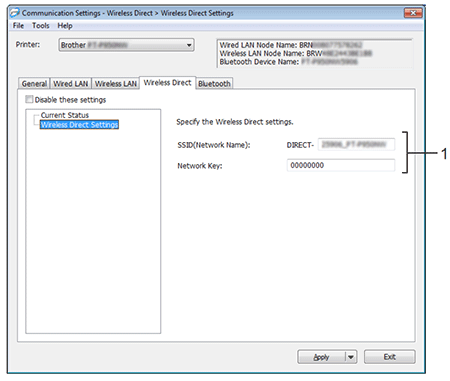 Wireless direct settings