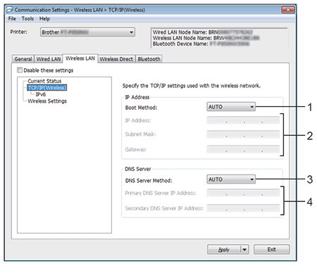 TCP/IP (Wireless) (TCP/IP (sem fios)) TCP/IP (Wireless) (TCP/IP (sem fios))