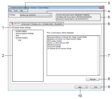 Settings Dialog Box