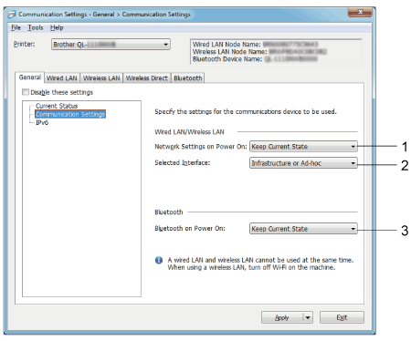 Configuración de comunicación