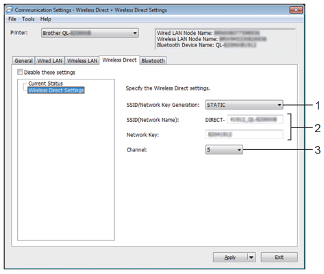 Wireless Direct Settings