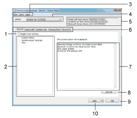 Settings Dialog Box