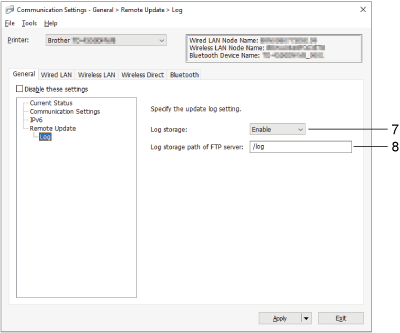 Remote Update (TD-4550DNWB) - Log