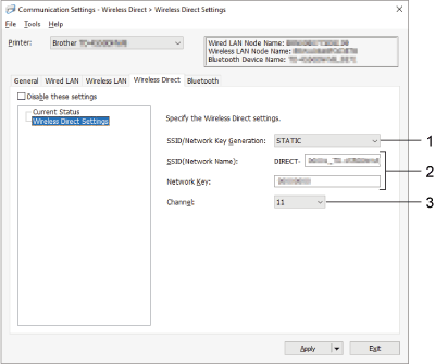 Wireless Direct Settings