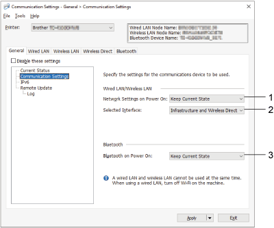 Communication Settings (TD-4550DNWB)