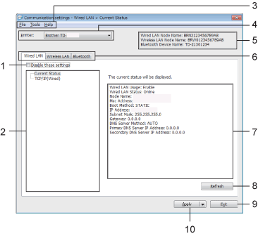 Settings Dialog Box