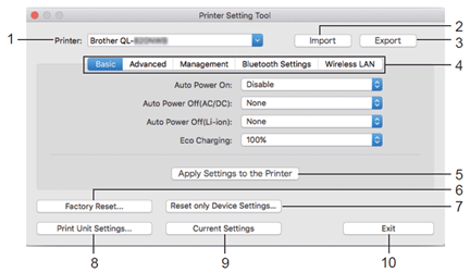 Setting dialog box