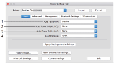 Utiliser le Printer Setting Tool (Pour Mac) | Brother