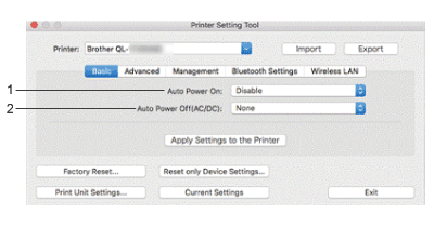 Using the Printer Setting Tool (for Mac) | Brother