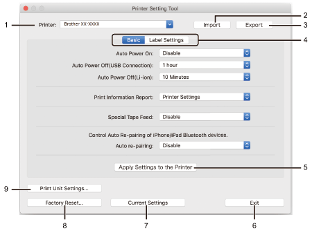 Herramienta de configuración de la impresora (“Printer Setting Tool”)