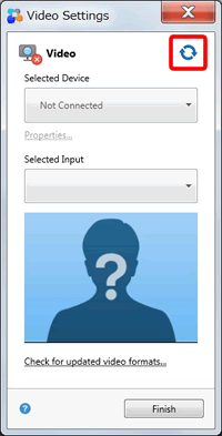 Video settings screen Video settings screen