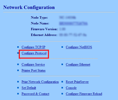 Configuración de la red