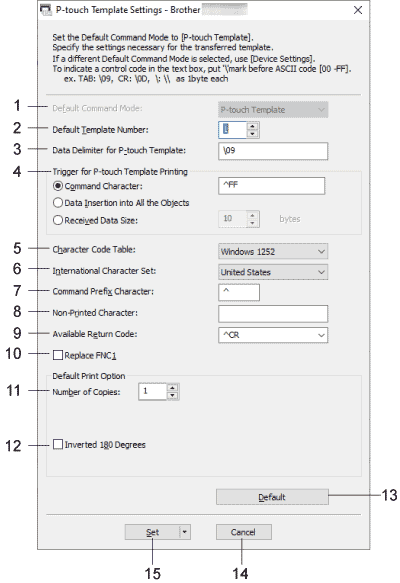 P-touch Template Settings