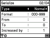 Serialize - settings screen