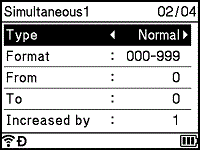 Simultaneous - settings screen