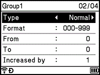 Group - settings screen