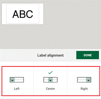 Label alignment