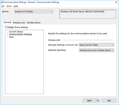 Communication Settings Communication Settings