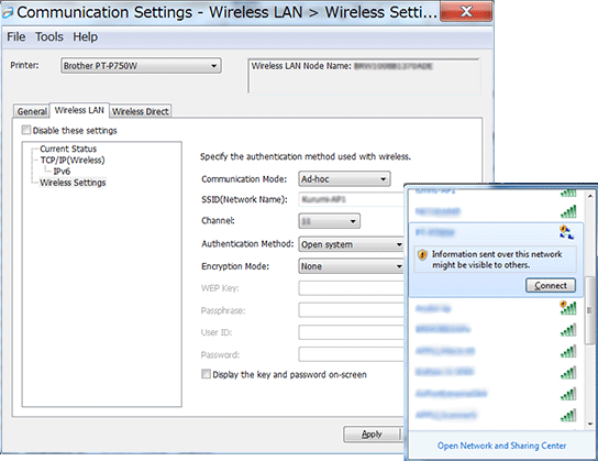 Wireless LAN tab