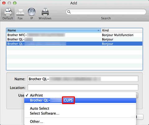 2-farbige Etiketten werden nicht deutlich von einem Mac aus gedruckt. |  Brother
