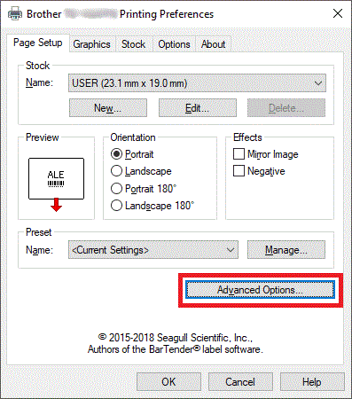 Printing Preferences