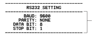 RS232 SETTING