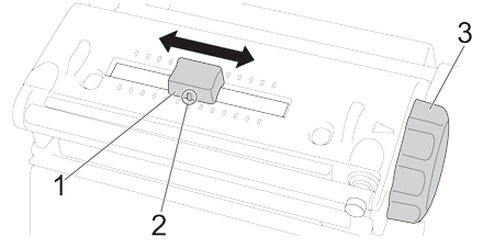 Curseur de réglage de la position de tension de la tête d’impression