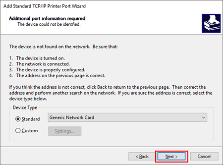 Add Standard TCP/IP Printer Port Wizard