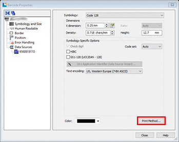 Barcode Properties 