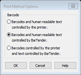 Opciones de método de impresión