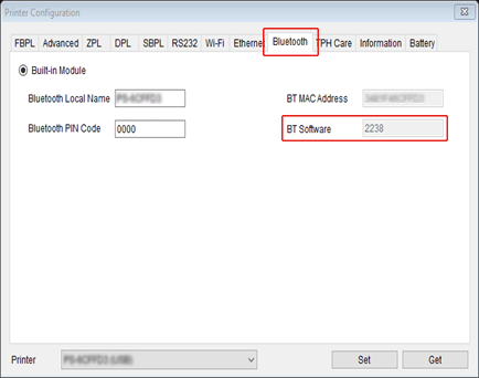 Printerconfiguratie - Bluetooth