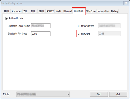 Druckerkonfiguration – Bluetooth