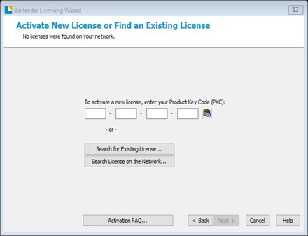 BarTender Licensing Wizard
