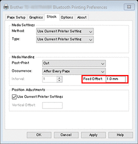 Feed Offset field