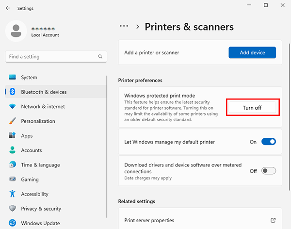 Windows 11'de yazıcı sürücüsünü yükleyemiyorum veya yazdıramıyorum