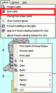 A menu Label is added to Visio.