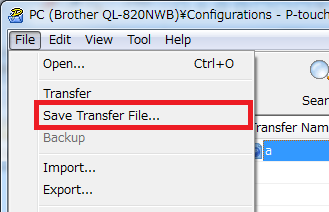 Save Transfer File