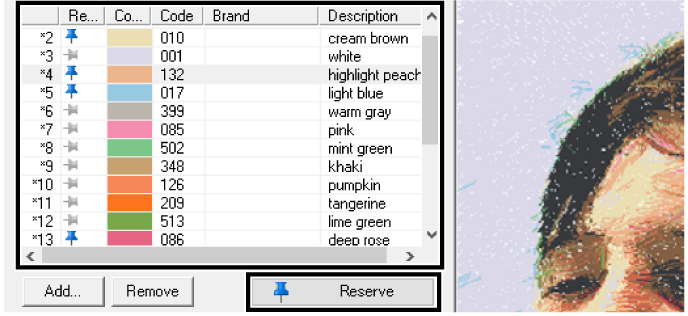 color charts for pe-design 10 program