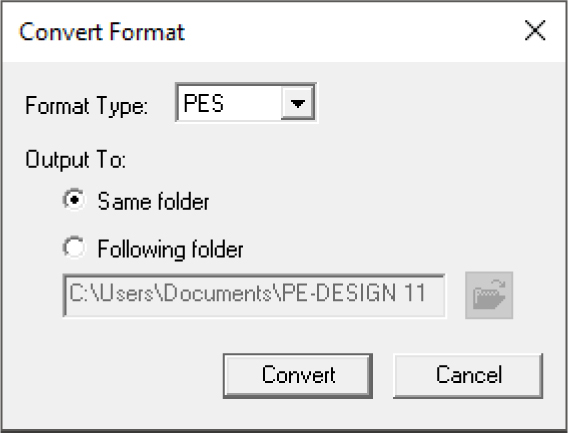 convert to pes file