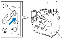 Insert the USB Flash drive (USB Flash memory) into the primary (top) USB port on the machine.