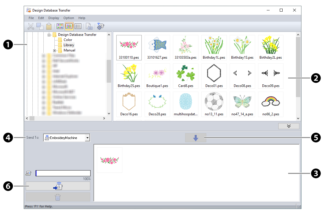 Design Database Transfer Window