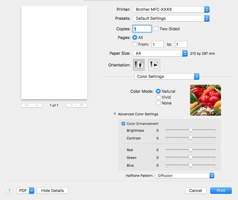 Color Settings (Setări culoare)