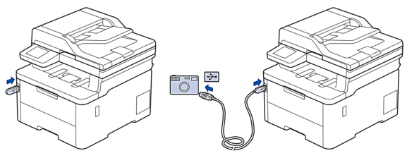 Umístění portu USB (Čelní zobrazení)