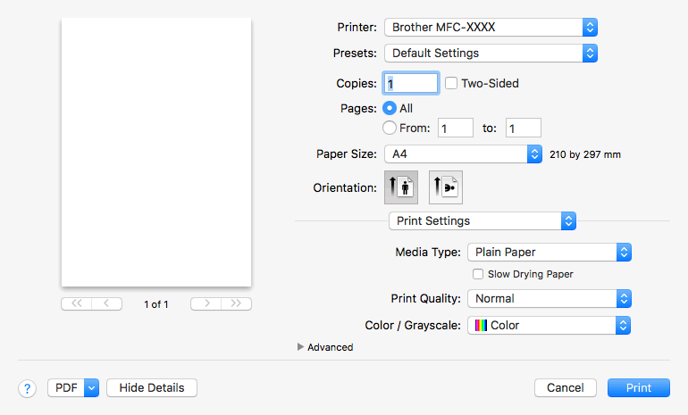 Print Settings