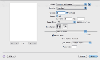 enter login credentials on a mac for printing