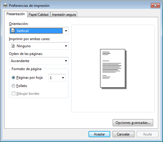 Imprimir un documento utilizando el controlador de impresora de BR-Script3  (imitación de idioma de PostScript® 3™) (Windows) | DCP‑B7535DW |  MFC‑B7715DW