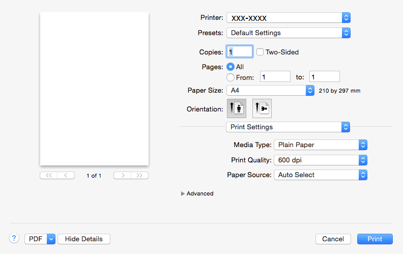 Print Settings (Настройки на печата)